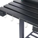 Industrial Metal Charcoal Barbeque Trolley Grill with Tabletop in Chrome Plated