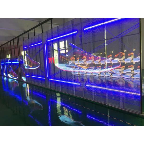 China 1R1G1B Transparent LED Drapery Display IP43 62500 Dots/Sqm 3 Year Warranty factory