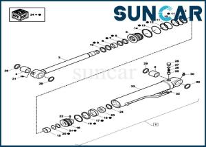 China XKCD-02688 XKCD02688 Dipper Cylinder Seal Kit For CX26C Case Construction Replacement Parts factory
