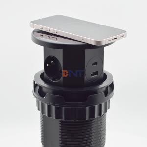 China OEM/ODM Smart Pop-Up Power Outlet Aluminum Tabletop Socket with 3 AC Outlets &amp; 2 USB Ports IP44 Standard for Charging factory