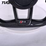 Black Suede Leather Carbon Steering Wheel Audi R8 TTRS A3 A4 A5 RS3 Plane Shape