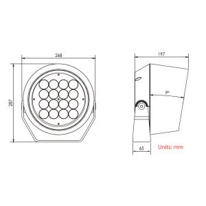 U Type Brakcet 100 Watt Led Flood Light Surface Mounted Ultra Narrow Beam LED