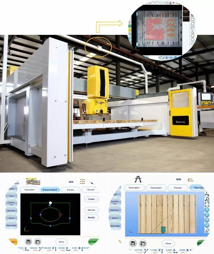 Granite CNC Stone Cutting 5 Axis Bridge Saw Machine