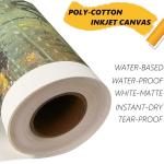 Water Based Poly-Cotton Inkjet Canvas 240gsm White Matte Canvas Roll 36"X100m