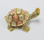 Fashion Wholesale Metal Crystal turtle trinket box Metal crown turtle trinket