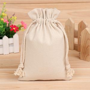 China Eco Friendly Canvas Fabric Drawstring Bags Mini Size For Food Storage factory