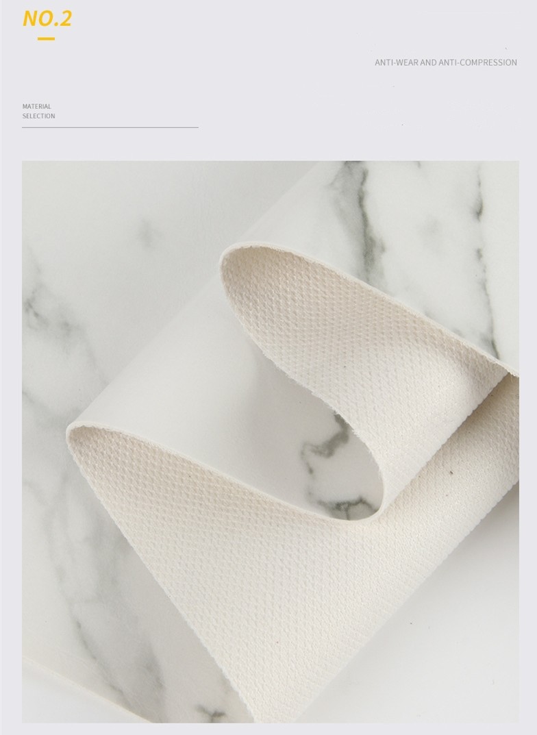 0.7mm Waterproof PU Synthetic Leather Faux Matte Marble Pattern