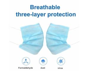 China Disposable Blue Elastic Ear Loop Mask High Level Protection 3D Breathing Space factory