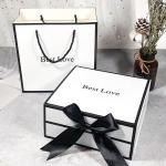 Flower Necklace Jewelry Tie Paper Keychain Magnetic Gift Box with Ribbon Box