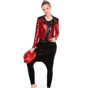 China Spandex / Polyester Hip Hop Dance Outfits Long Sleeves Tops Casual Loose Harem Pants factory