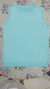 China Women Knit Pullover Sweater Sleeveless Vest For Summer Cool Yarn Viscose Nylon factory
