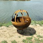 weathering steel Outdoor Wood/Gas Steel Fireplace Assembly Required