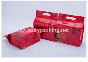 China Qual side sealed flat bottom pouches with zipper for tea packaging factory