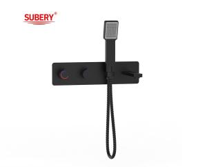 China Modern Wall Mounted Bathroom Shower Mixer Taps Matt Black Brass Single Lever OEM ODM factory