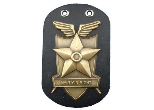 Promotional Gift Maintain Right Leather Badge, Personalized Keychains with