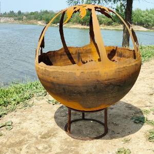 China Outdoor Hand Crafted Corten Fire Pit 3mm Thickness Round Large factory