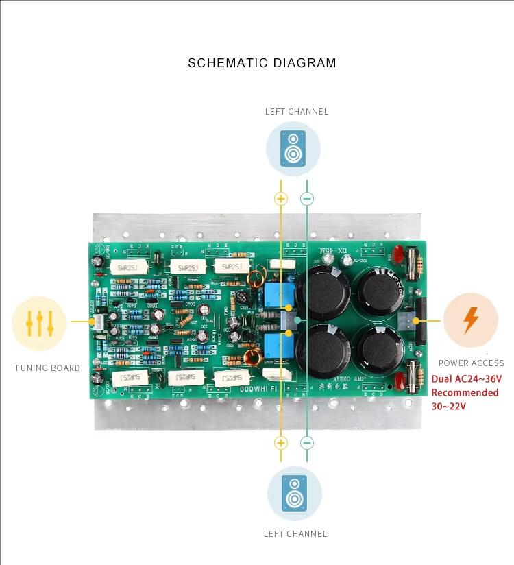 Simple Package 750W High Power Mono Linear Amplifier for Yamaha Sound Alignment CA and Other Audio Amplifiers
