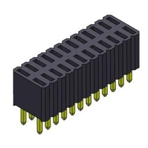 Female Header Connector 1.27mm Dual Row Straight Type 2*3PIN To 2*50PIN H=4.60mm