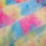 Polyester Faux Fur Tie-dye rainbow fashion design Antiflaming Static-free Anti