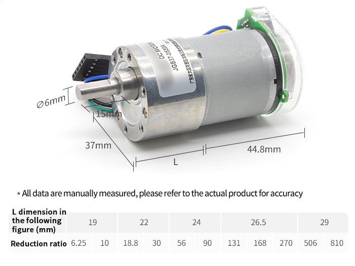 Micro DC Low-Speed Small Motor 12V/24V JGB37-3530A Optoelectronic Encoder Deceleration Motor 24v Dc Motor Encoder