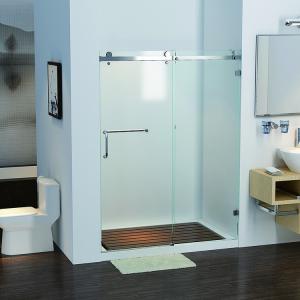 China 10mm Tempered Sliding Glass Shower Screen With Stainless Steel Orb Rail System factory
