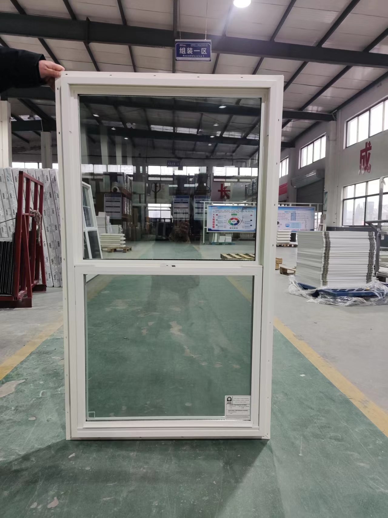 Durable Hardware and Extrusion Profiles Energy- UPVC Vinyl Single Hung Windows for Residential Homes