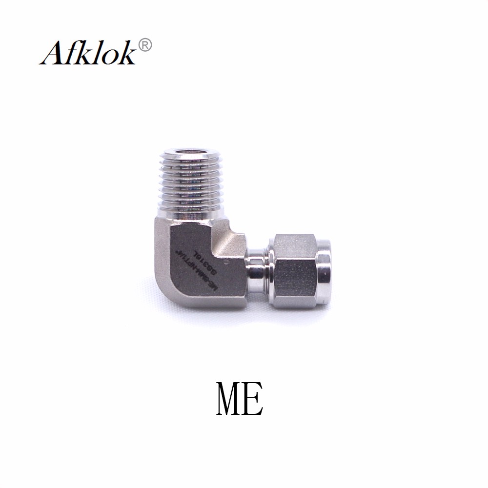 1/4" 3/8" Stainless Steel 316 Elbow Pipe Fitting Connector