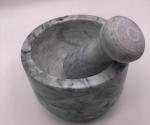 Solid Marble Stone Mortar And Pestle Set Round Shape For Kitchen Grinding Spices