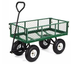 China High Capacity Steel Mesh Garden Wagon Household Movable With 4 Wheels factory