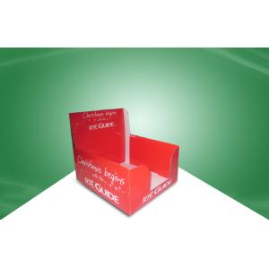 Red Christmas Gift Cardboard Countertop Displays Recyclable With CMKY Offset