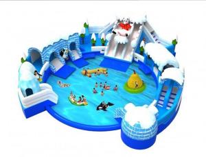 China Amazing Aqua Park Equipment , Commercial Inflatable Water Park 22*20*6.5m factory