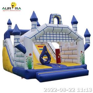 China Large Bounce House Inflatable Commerical Camelot Knight Snowy White Obstacle Combo factory