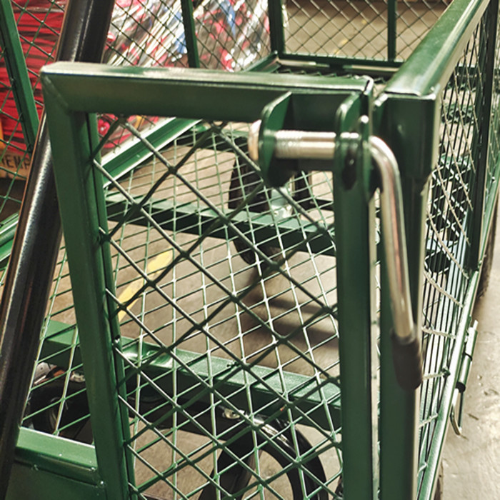 75L Garden Mesh Cart Heavy Duty Metal Mesh Garden Cart 350-4 Air Wheel