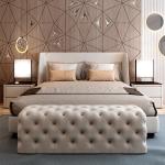 Tufted Modern Luxury King Size Bed 1.38m Leatherette Contemporary Italian
