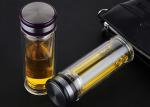 Double Wall Fancy Glass Water Bottles For Tea SGS CE Certification