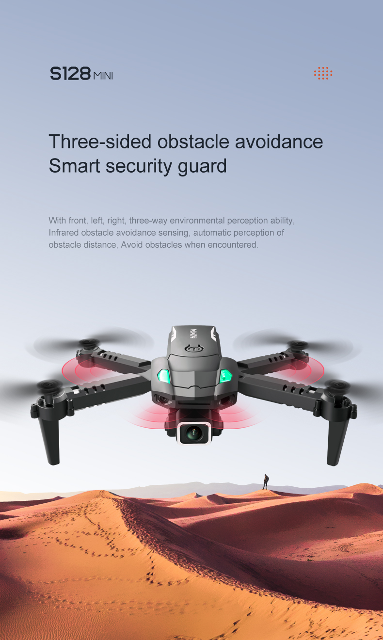 Maximum Flight Time S128 Mini Drone Portable 4k Dual Camera Obstacle Avoidance Take Off Landing Wifi Rc Drone
