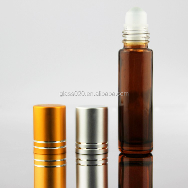 Spray Color 10g Glass Roll On Bottles 15mm Neck With Gold Aluminum Cap