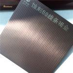 Double Pvc Etched Stainless Steel Sheet Brown Gold No.88 Line Pattern