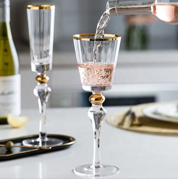 Crystal Wineglass Luxury Wedding Table Decoration Clear Glass Crystal Wedding Cup Red Wine Glass