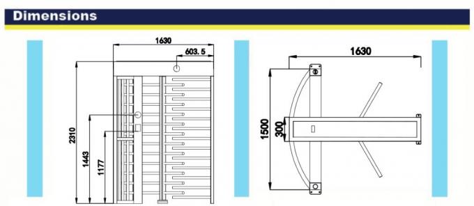 Durable Prison Full Height Turnstile Access Control System With Multi Mode Turboo