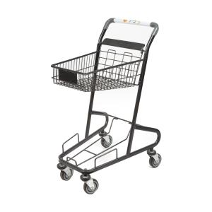 China Double Layer Shopping Basket Trolley 45L Basket Supermarket Metal Grocery Cart factory