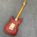 High Quality Electric Guitar Relic Retro Strat Electric Guitar with Pink Flower