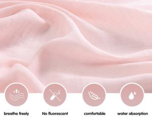 China Pink Cotton Gauze Fabric 110X100 Density factory