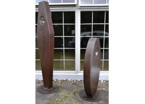 China Garden Decoration Painted Stainless Steel Metal Sculpture Art 200cm / 160cm Height factory