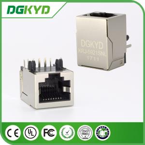 China KRJ-5921SNL Pcb Mountable shielded rj45 connector 1x1 / 1x2 / 2x2 port factory