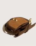 Niche Female Crossbody Bag PU Vintage Leather Saddle Bag