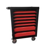 Black SPCC Drawer Tool Trolley , 7 Drawers Tool Box Chest Trolley