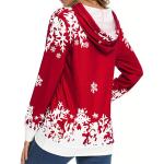 Snowflake Pattern Printed Oversize Hoodie Women'S Christmas Sweatshirt
