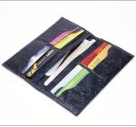 Daily Life Wallet Length Long Women Leather Wallet With Clear PVC Windows And
