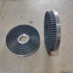Metal Base 7 Rows Silicon Carbide Bristle Nylon Staple Set Disc Brushes 250MM